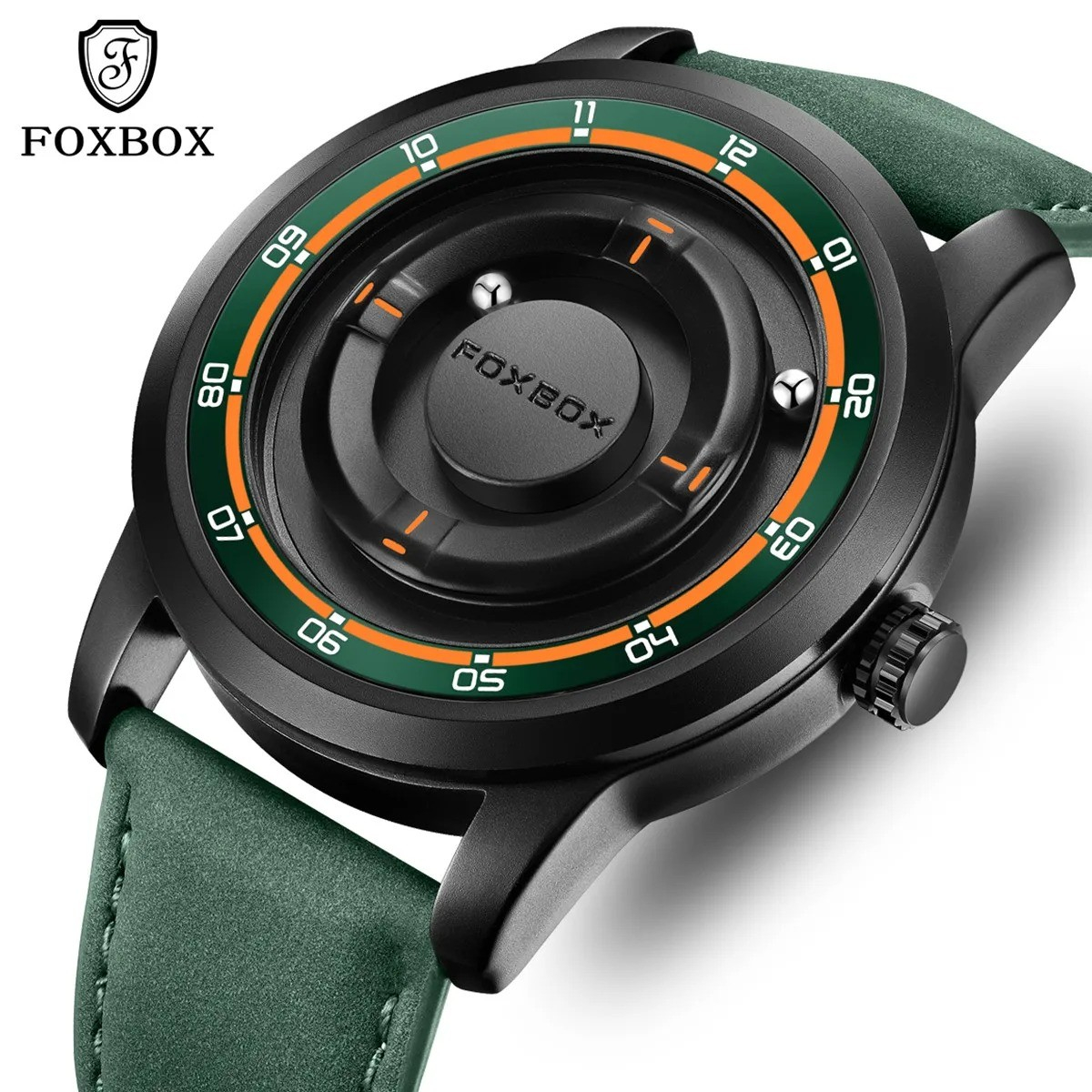 FOXBOX FB0047 Magnetic steel Ball Dial Men’s Waterproof Business Watch