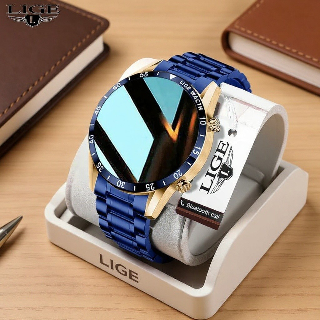 LIGE BW0189 Bluetooth Call Smart Watch Men Luxury Steel IP67