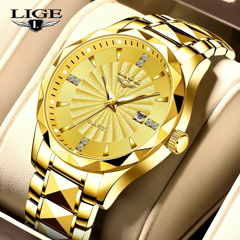 LIGE 89142 Fashion Quartz Watches Men Casual business Luxury Mens Watch Sports Clock Waterproof Luminous Wristwatch