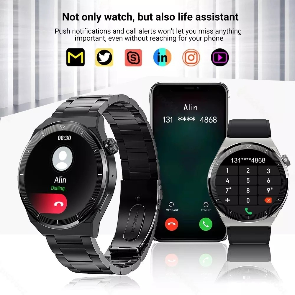 GT3 Pro New Bluetooth Call Smart Watch Custom Dial NFC Sport Fitness Tracker Men Watch IP68 Waterproof Smartwatch+BOX