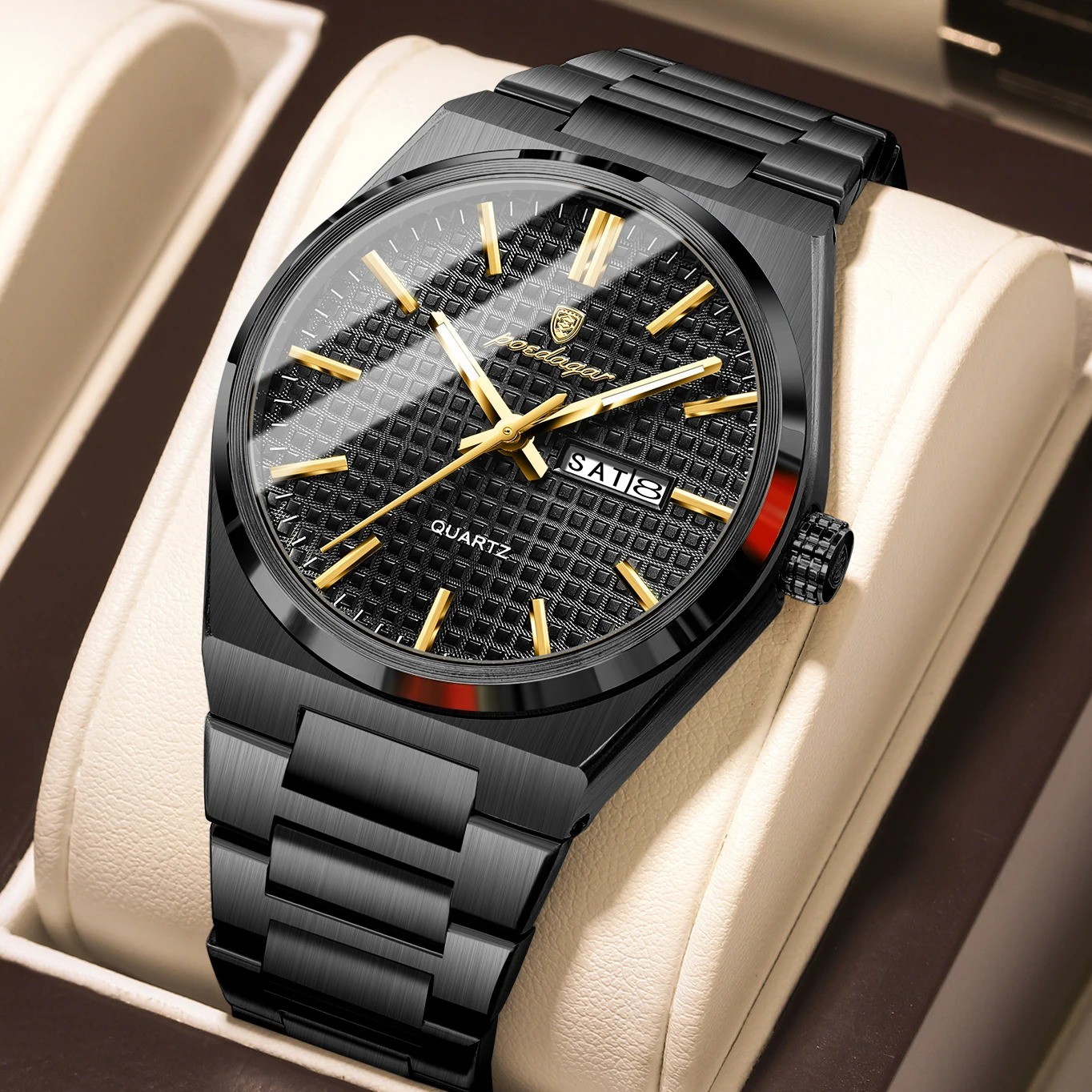 POEDAGAR 874 Men’s Date Week Quartz Watch