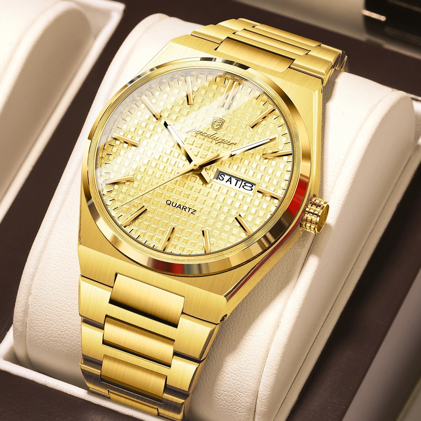 POEDAGAR 874 Men’s Date Week Quartz Watch