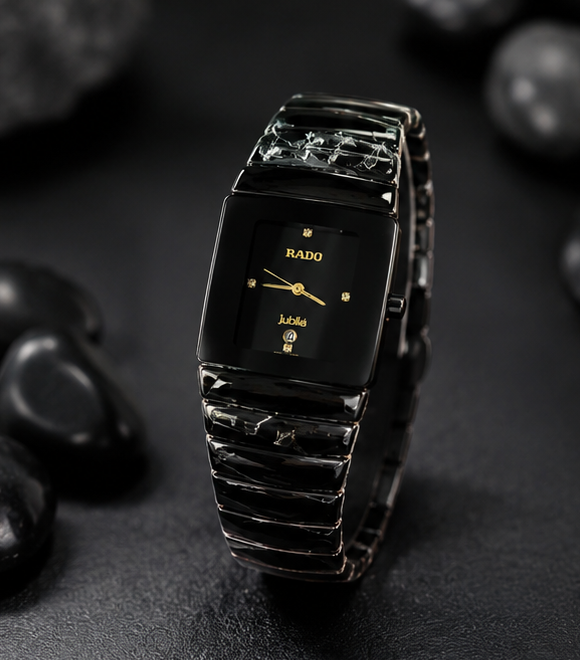 RADO Jublie Integral Quartz Taton Gold Full Bluck Watch